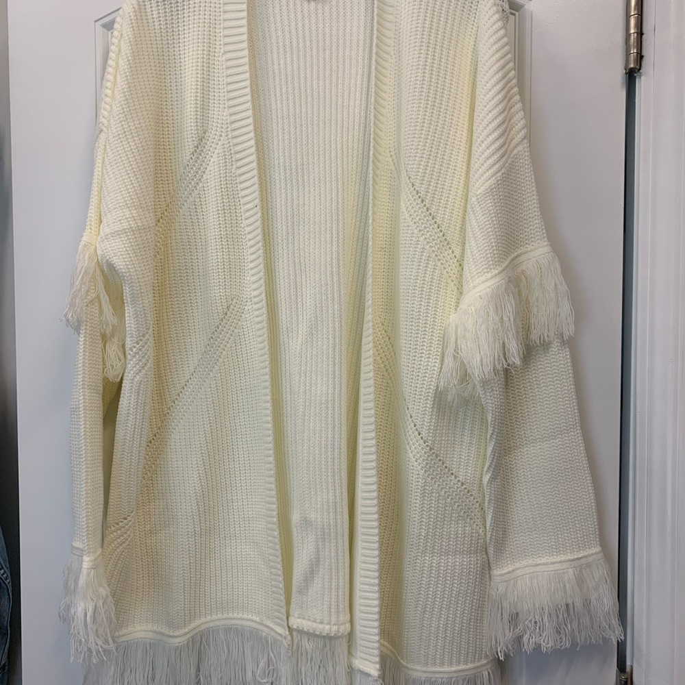 Pink Lily Fringe Cardigan Sweater NWOT size Small
